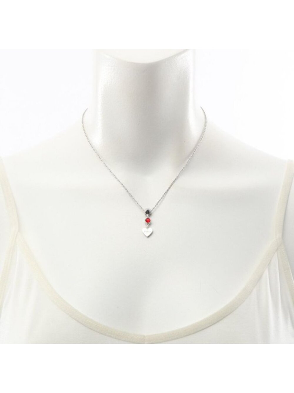 Gucci Necklace Red Heart Silver - Picture 5 of 6